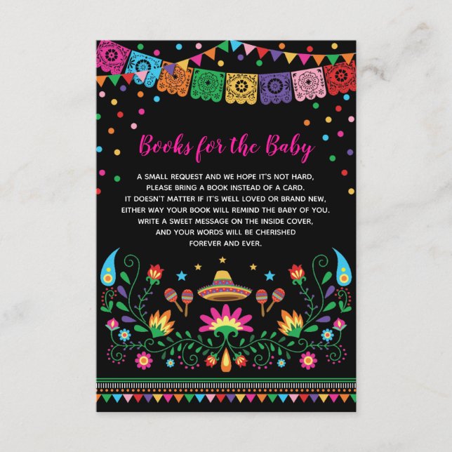 Mexican Fiesta Nacho Average Baby Bring a Book Enclosure Card (Front)