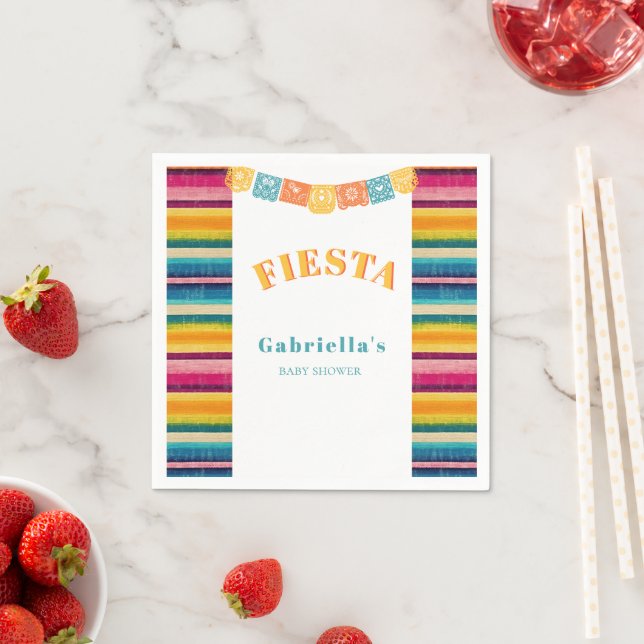 Mexican Fiesta Papel Picado Baby Shower  Napkin (Insitu)