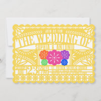 Mexican Fiesta Papel Picado Flag YELLOW Wedding