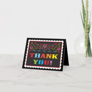Mexican Fiesta Papel Picado Thank You note cards