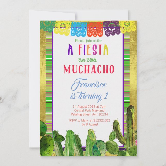 Mexican Fiesta Party Birthday Card (Front)