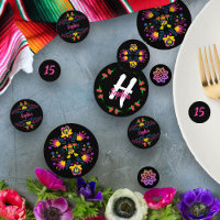 Mexican Fiesta Party Black Floral Personalised
