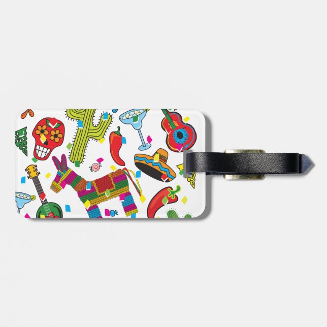 Mexican Fiesta Party Images Luggage Tag (Back Horizontal)