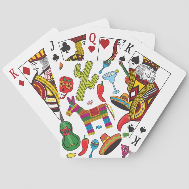 Mexican Fiesta Party Images Playing Cards (Back)