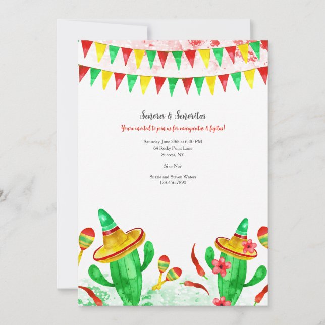 Mexican Fiesta Party Invitation (Front)