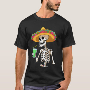 Mexican Fiesta Party Skeleton Sombrero Cinco De Ma T-Shirt