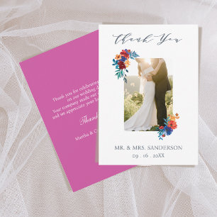 Mexican Fiesta Photo Wedding Thank You Card