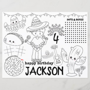Mexican fiesta placemats, Fiesta birthday games