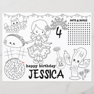 Mexican fiesta placemats, Fiesta birthday games