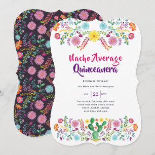 Mexican FIESTA Quinceanera Invitation Folk Art