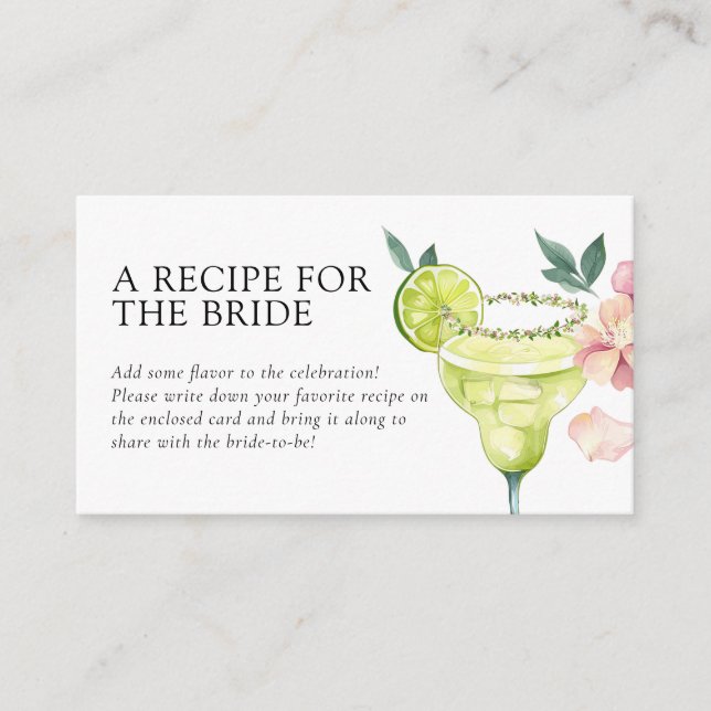 Mexican Fiesta Recipe Request Bridal Shower  Enclosure Card (Front)