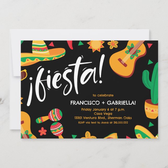 Mexican Fiesta Rehearsal Dinner Invitation (Front)