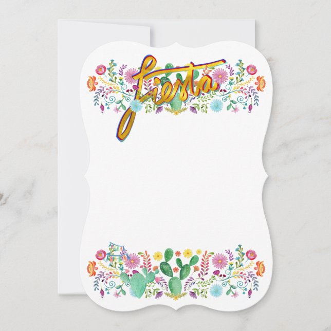 Mexican Fiesta Rustic Folk Flowers Llama ANY EVENT Invitation (Front)