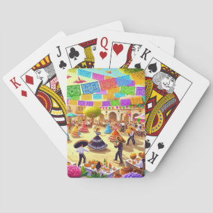 Mexican Fiesta Scene Playing Cards