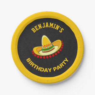 Mexican Fiesta Sombrero Birthday Party Paper Plate
