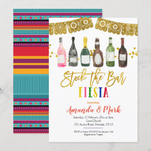 Mexican Fiesta Stock The Bar co-ed couple shower Invitation