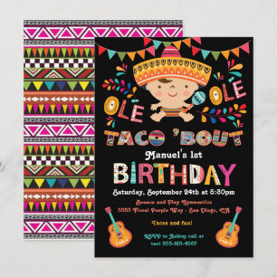 Mexican Fiesta Taco bout 1st Birthday Invitation