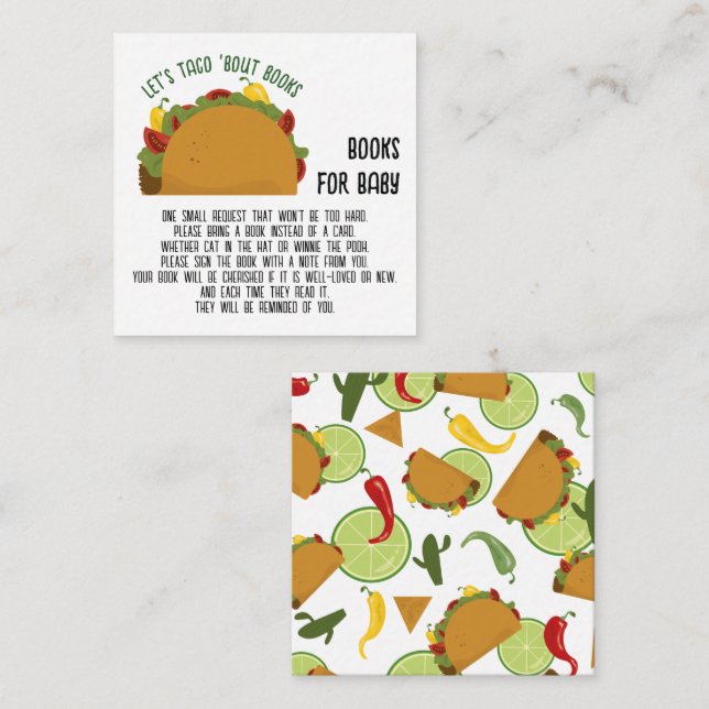 Mexican fiesta taco 'bout books for baby enclosure card (Front/Back)