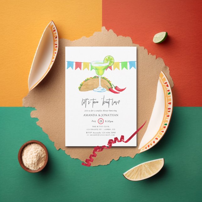 Mexican Fiesta Taco 'bout Love Couples Shower Invitation (Creator Uploaded)
