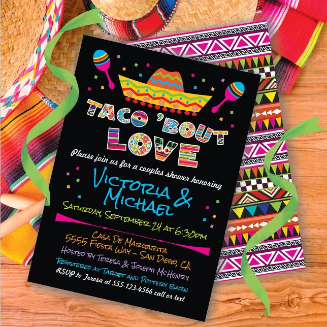 Mexican Fiesta taco bout love couples shower Invitation (Creator Uploaded)