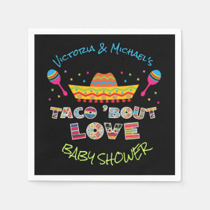 Mexican Fiesta taco bout love couples shower Napkin