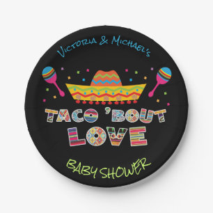 Mexican Fiesta taco bout love couples shower Paper Plate