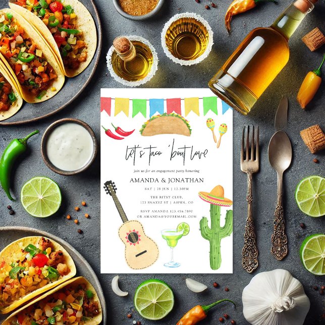 Mexican Fiesta Taco 'bout Love Engagement Party Invitation (Mexican Fiesta Taco 'bout Love Engagement Party Invitation)