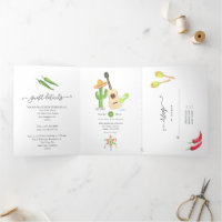 Mexican Fiesta Taco 'bout Love Tri-Fold Invitation