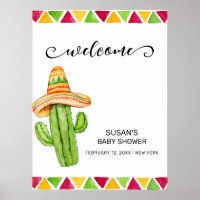 Mexican Fiesta Taco Cactus Baby Shower Welcome