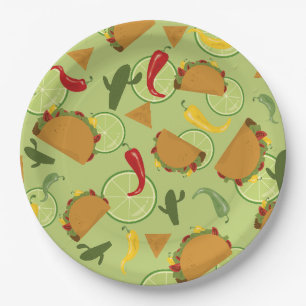 Mexican fiesta taco  paper plate