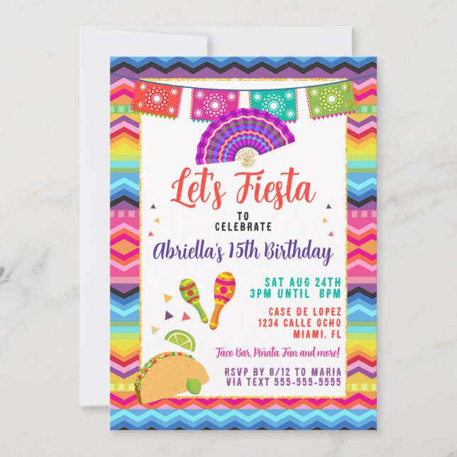 Mexican Fiesta Taco Party Invitation (Front)