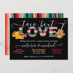 Mexican Fiesta Taco'bout Love couples shower  Invi Invitation