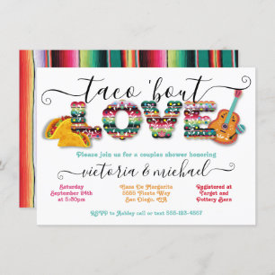 Mexican Fiesta Taco'bout Love couples shower Invitation