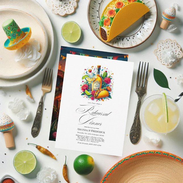 Mexican Fiesta Tacos & Tequila Rehearsal Dinner Invitation (Mexican Fiesta Tacos & Tequila Rehearsal Dinner Invitation)