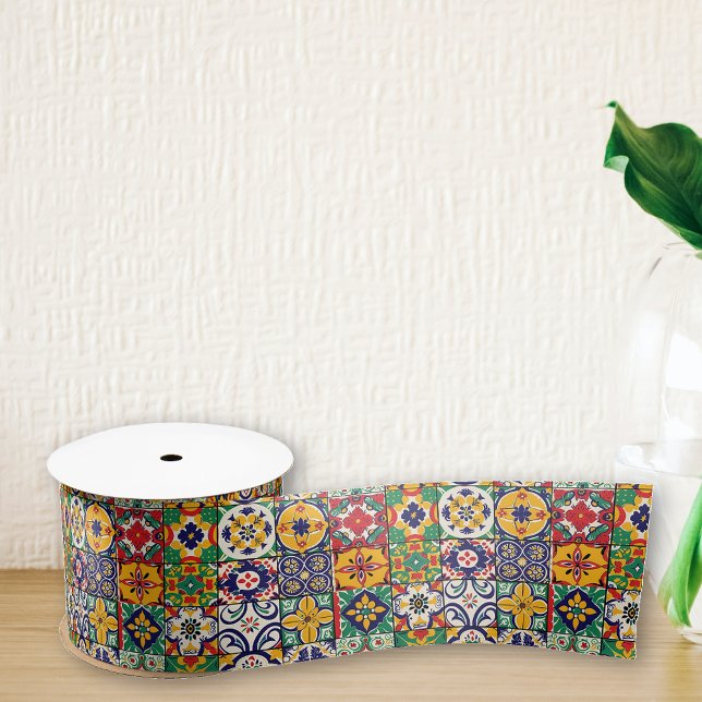Mexican Fiesta Talavera Tiles  Satin Ribbon (Creator Uploaded)