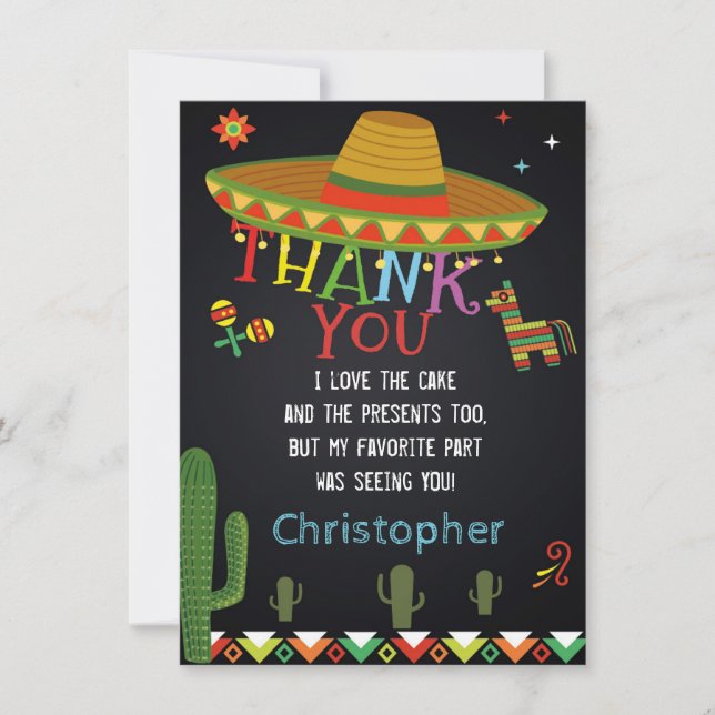 MEXICAN FIESTA THANK YOU CARD (Front)