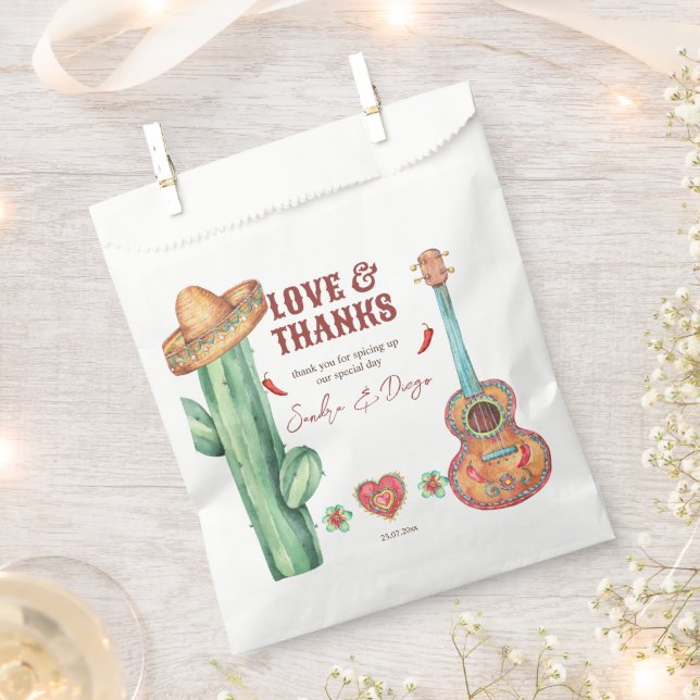 Mexican fiesta themed party personalised favours favour bags (Clipped)