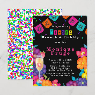 Mexican Fiesta Vivid Floral Brunch & Bubbly Invitation
