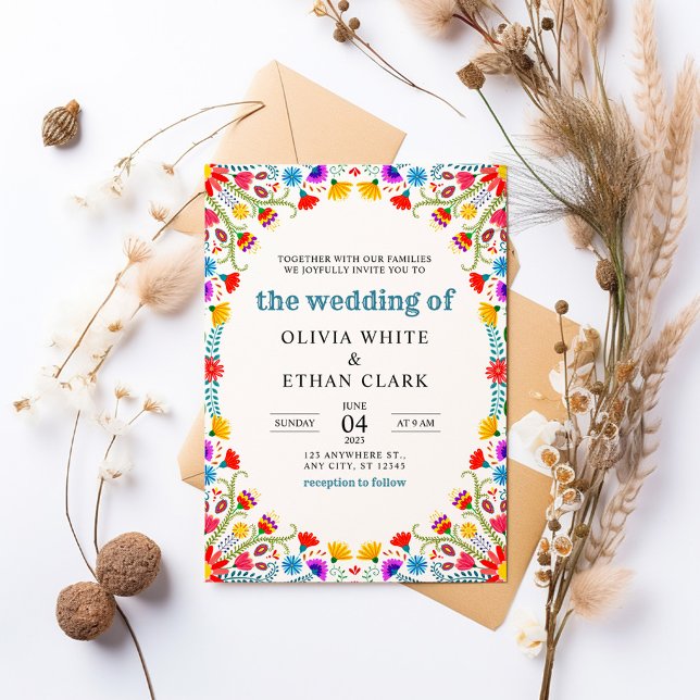 Mexican Fiesta Watercolor Floral Wedding Save The Date (Creator Uploaded)