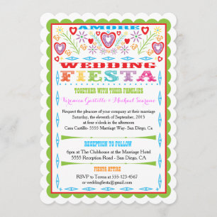 Mexican Fiesta Wedding Announcement Invitation