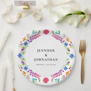 Mexican Fiesta Wedding Party Paper Plates