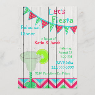 Mexican Fiesta Wedding Rehearsal Dinner Invitation