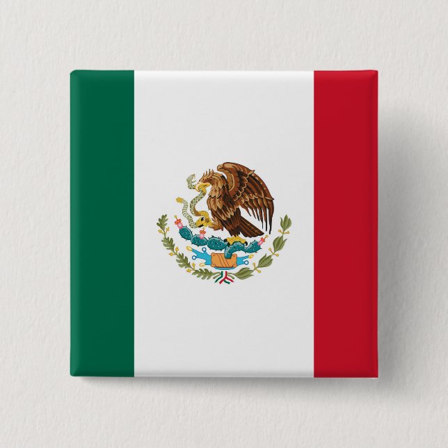 Mexican Flag 15 Cm Square Badge (Front)