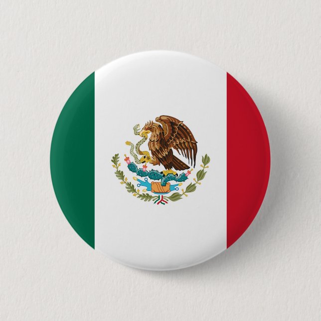 Mexican flag 6 cm round badge (Front)