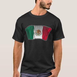 Mexican Flag Accordion Proud Norteo Music Player T-Shirt