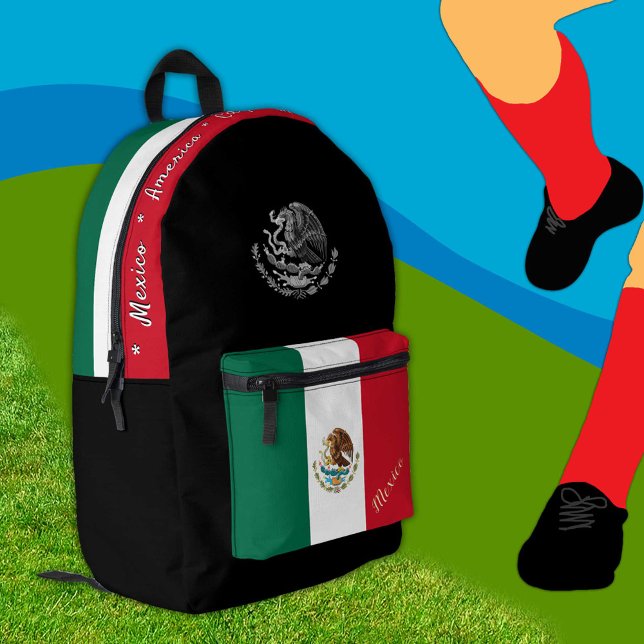 Mexican Flag backpack, Mexico, patriot black Printed Backpack (Creator Uploaded)