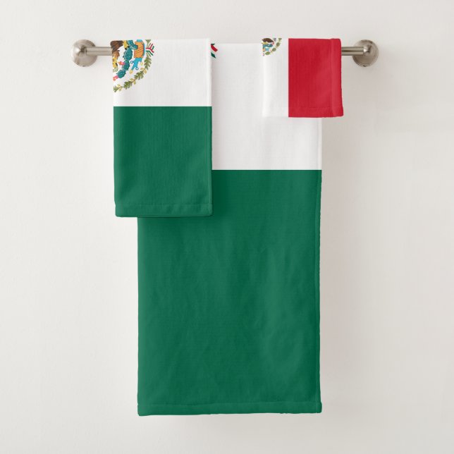 Mexican Flag Bath Towel Set (Insitu)