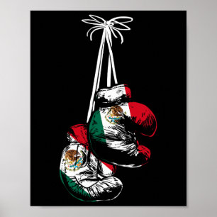 Mexican Flag Boxer Boxing Gloves Boxing  Poster