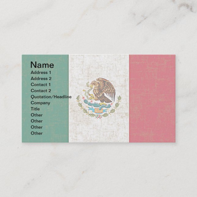 MEXICAN FLAG Business Cards (Front)