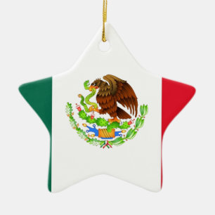 Mexican Flag Ceramic Tree Decoration